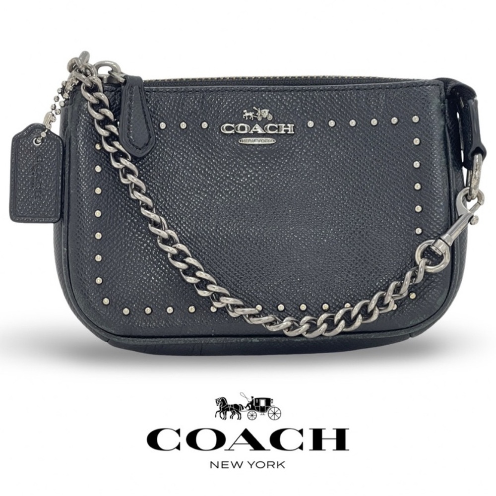 Coach Nolita 15 Leather Wristlet w Chain Strap